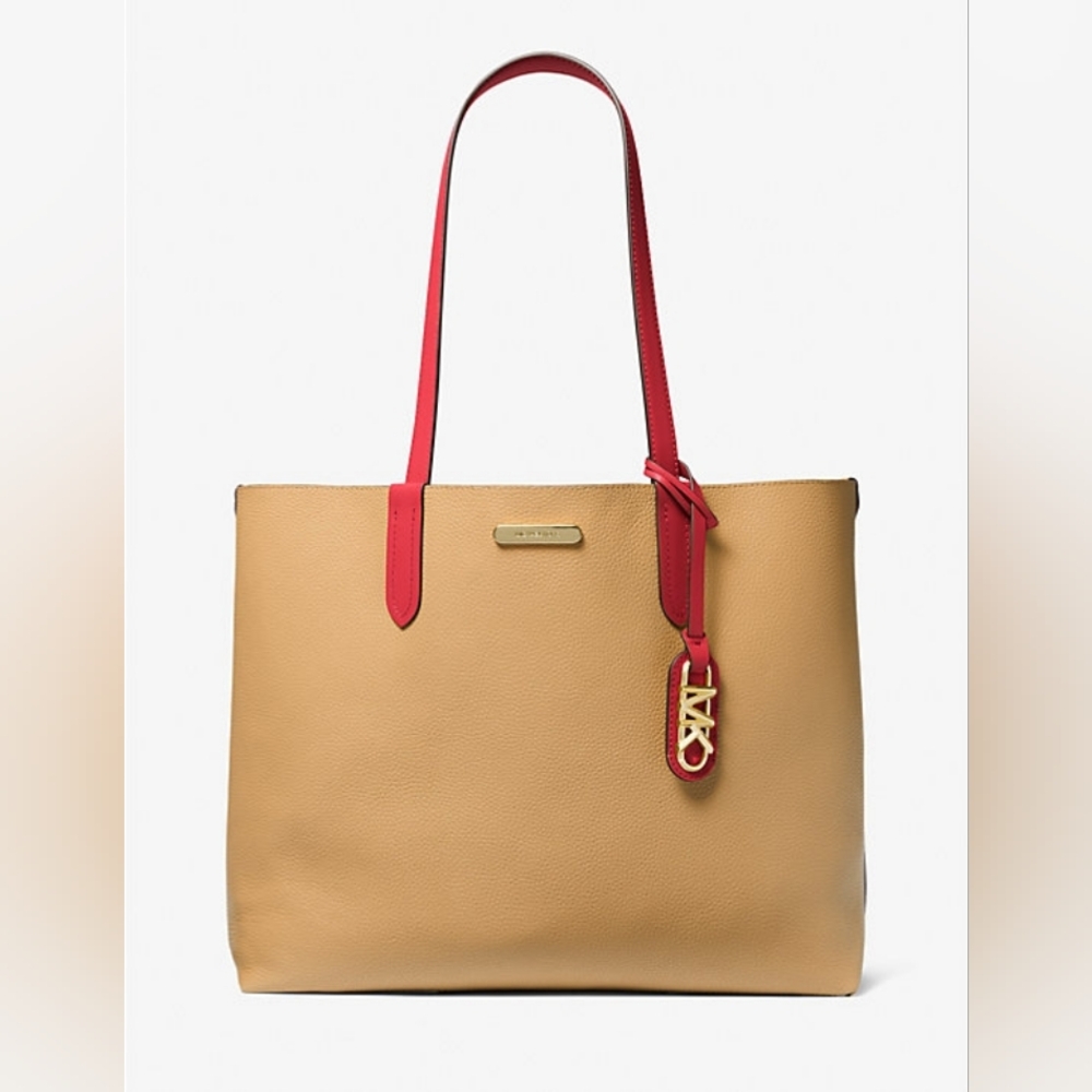 Michael Kors REVERSIBLE  Pebbled Leather Tote With Removable Pouch. Pristine. - Picture 2 of 7